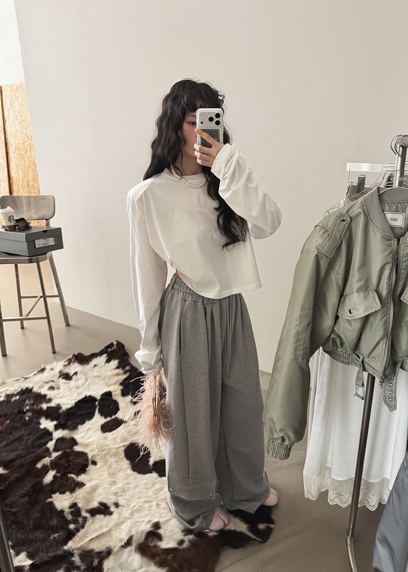 AMOOD韓國代購女士新品休閑時尚熱賣真品人氣26春夏長袖T恤AMOOD長袖T恤