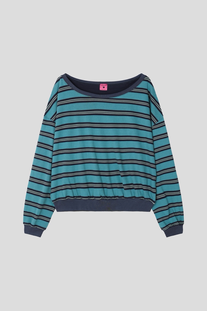 OURWAVE/OUR ROOM東大門實拍女裝新品職業熱賣長袖T恤露肩Our Wave/Our Room長袖T恤圖色2