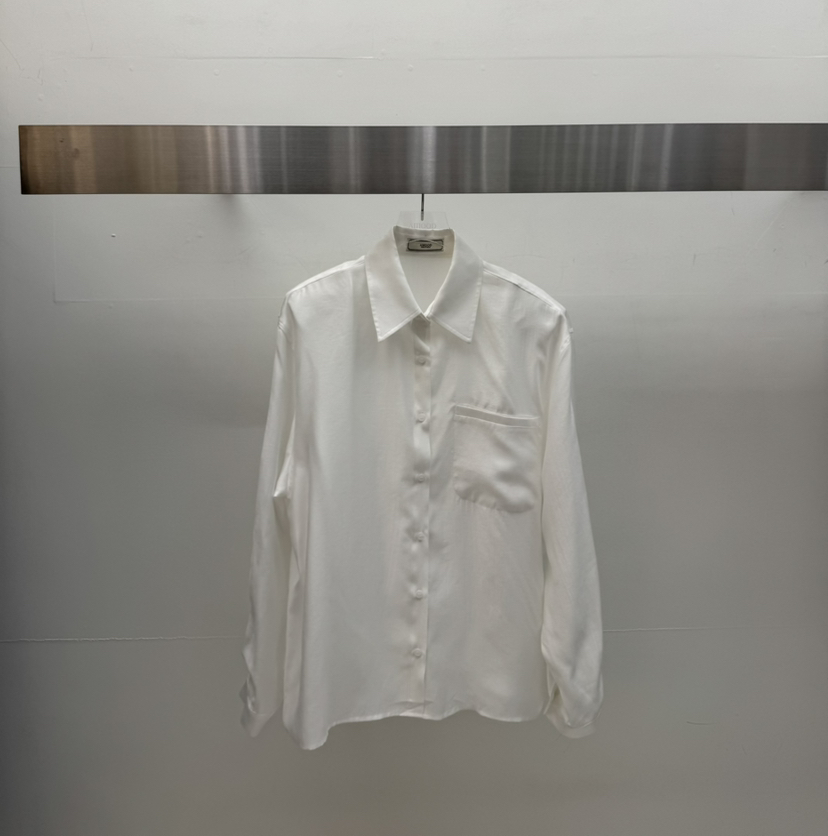 AMOOD東大門直郵女裝新款職業26春夏時尚襯衫蕾絲衫口袋天絲AMOOD襯衫/蕾絲衫圖色1