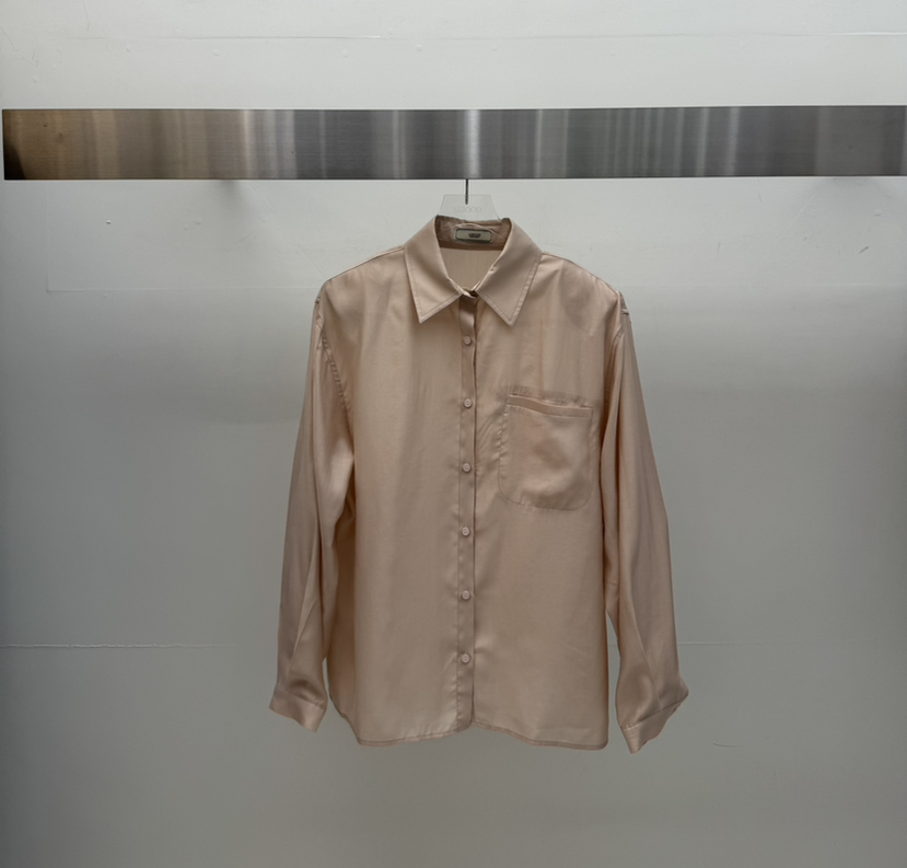 AMOOD東大門直郵女裝新款職業26春夏時尚襯衫蕾絲衫口袋天絲AMOOD襯衫/蕾絲衫圖色2