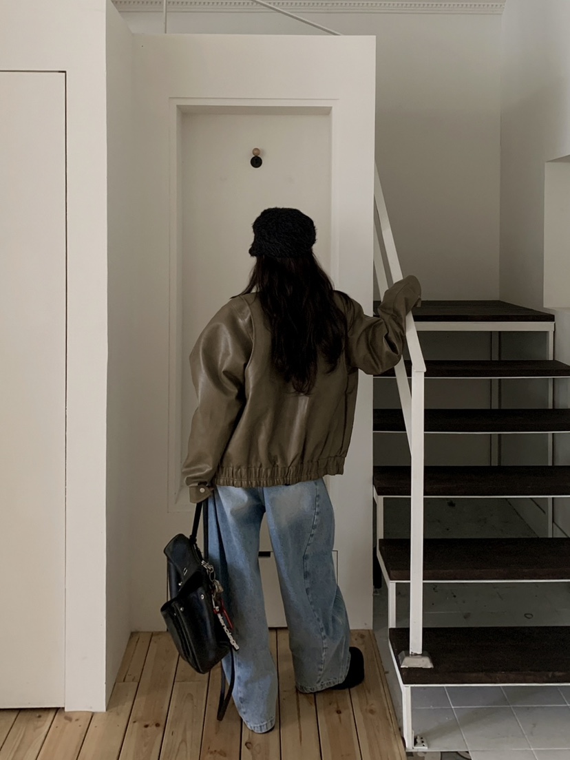 OURWAVE/OUR ROOM東大門代購女士新款休閑職業真品皮衣Our Wave/Our Room皮衣