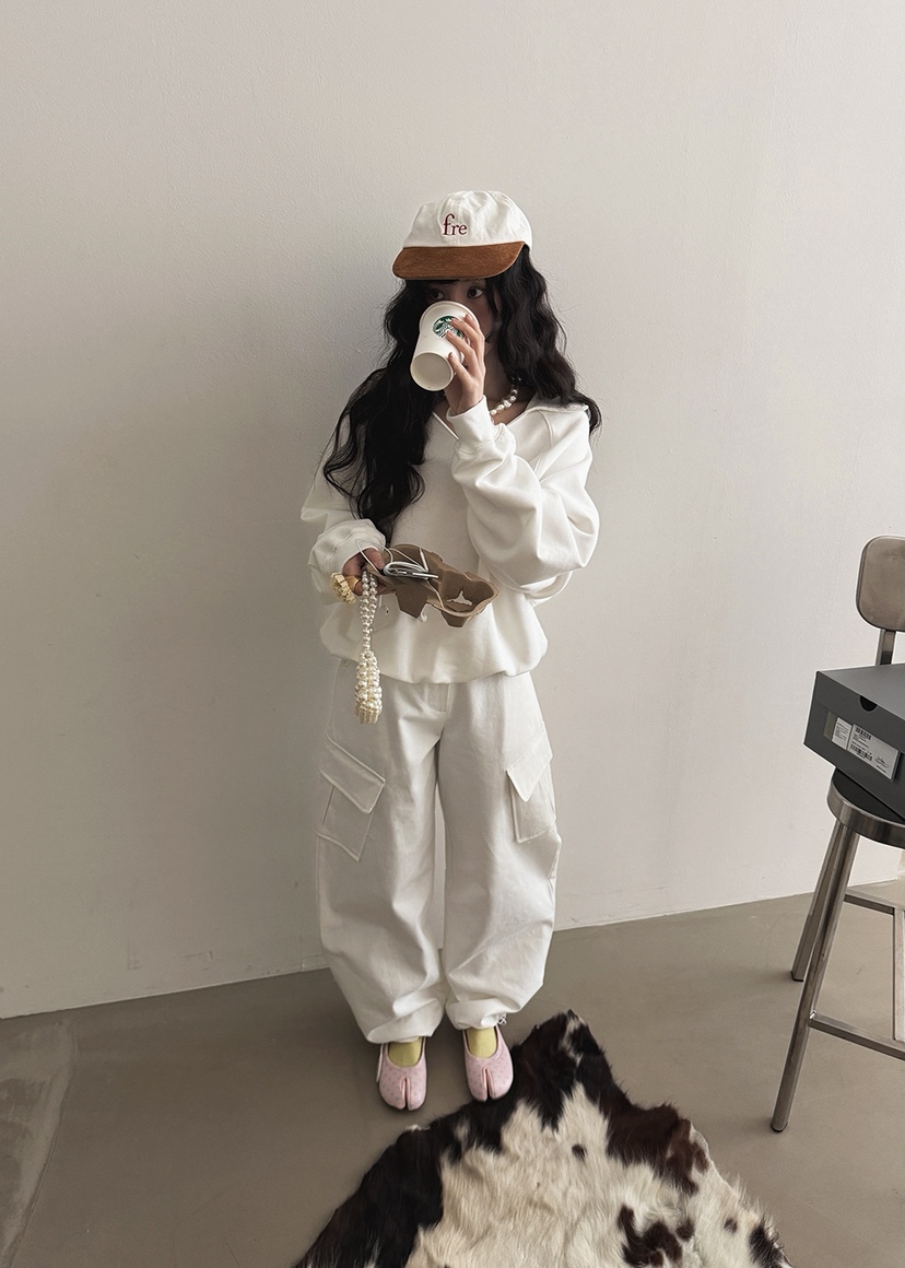 AMOOD韓國直郵女裝新品職業休閑時尚熱賣26春夏休閑褲口袋AMOOD休閑褲