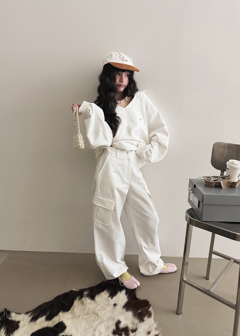 AMOOD韓國直郵女裝新品職業休閑時尚熱賣26春夏休閑褲口袋AMOOD休閑褲