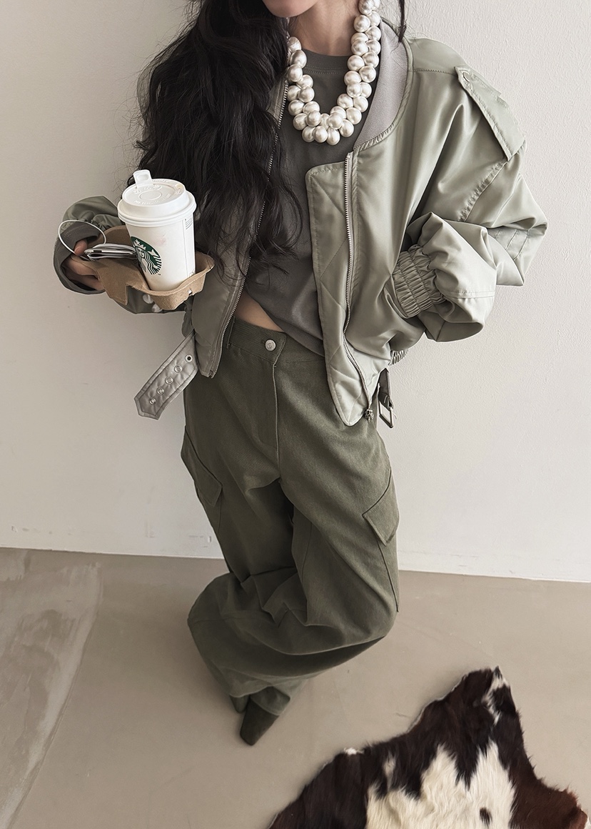 AMOOD韓國直郵女裝新品職業休閑時尚熱賣26春夏休閑褲口袋AMOOD休閑褲