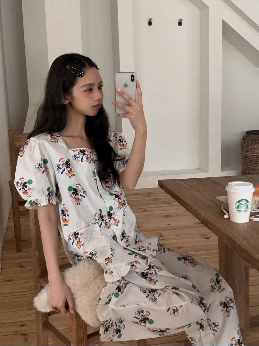 OURWAVE/OUR ROOM韓國代購女裝新款時尚真品休閑睡衣套裝Our Wave/Our Room睡衣