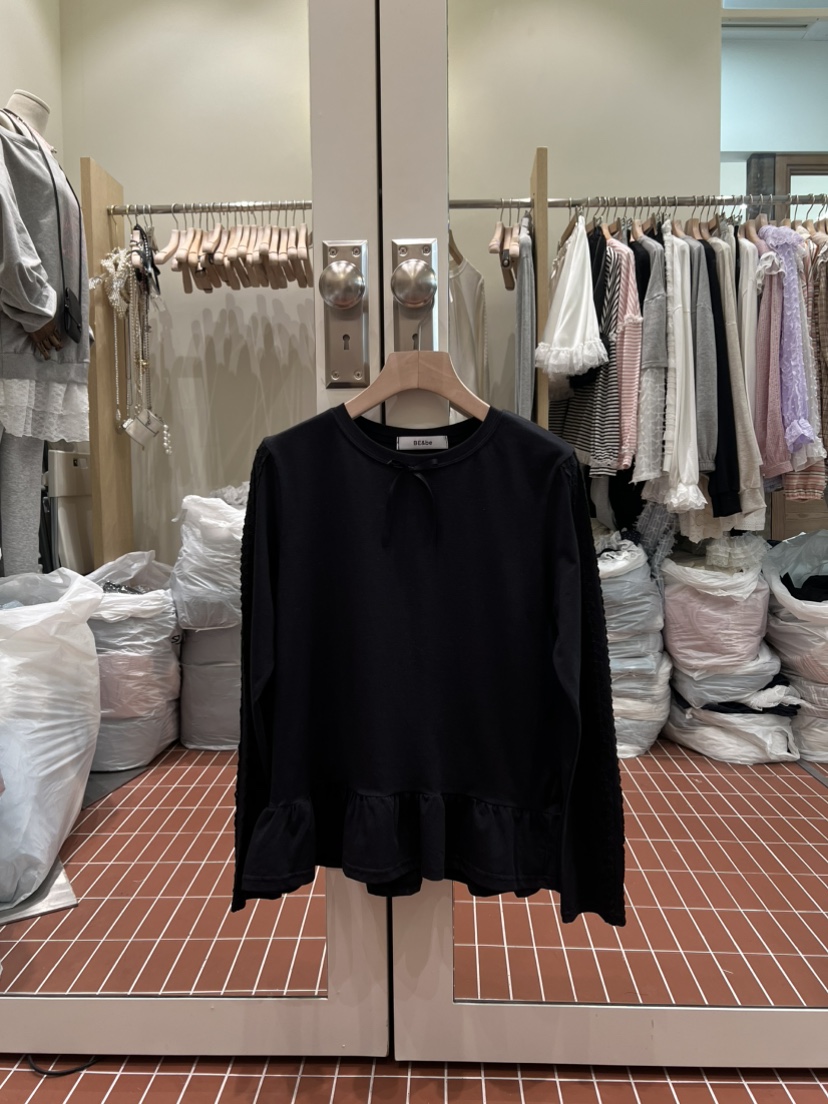 BE&amp;BE東大門直郵女裝新品26春夏休閑推薦長袖T恤蕾絲BE&be長袖T恤圖色4