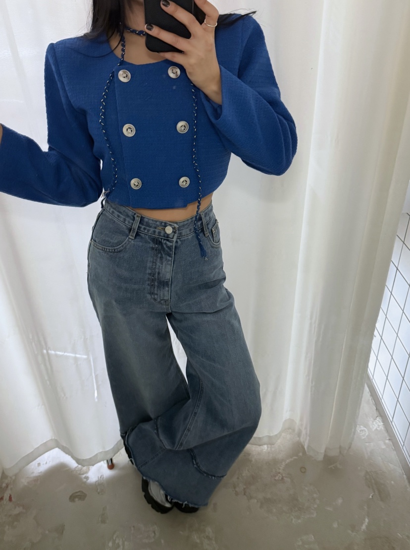 AB東大門實拍女裝新款時尚真品人氣熱賣休閑夾克含脖帶雙層AB夾克