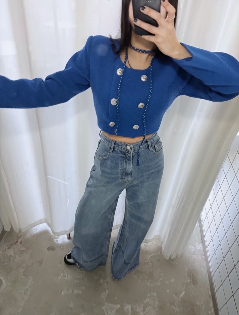 AB東大門實拍女裝新款時尚真品人氣熱賣休閑夾克含脖帶雙層AB夾克