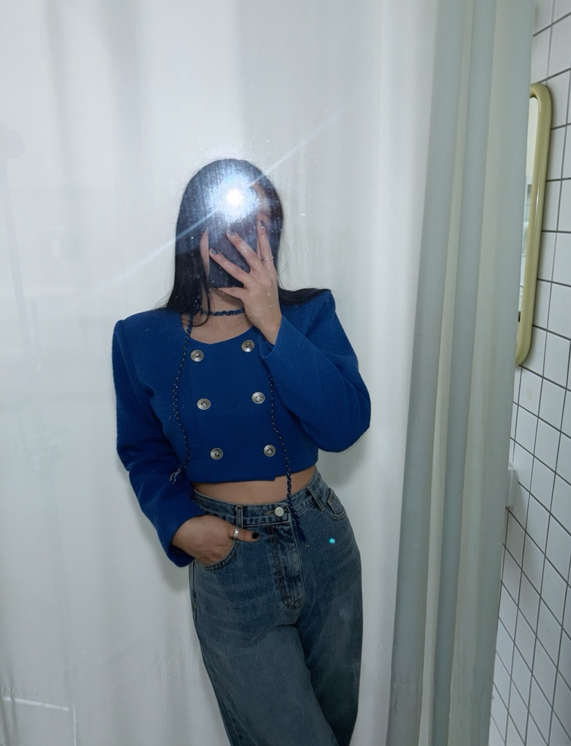 AB東大門實拍女裝新款時尚真品人氣熱賣休閑夾克含脖帶雙層AB夾克