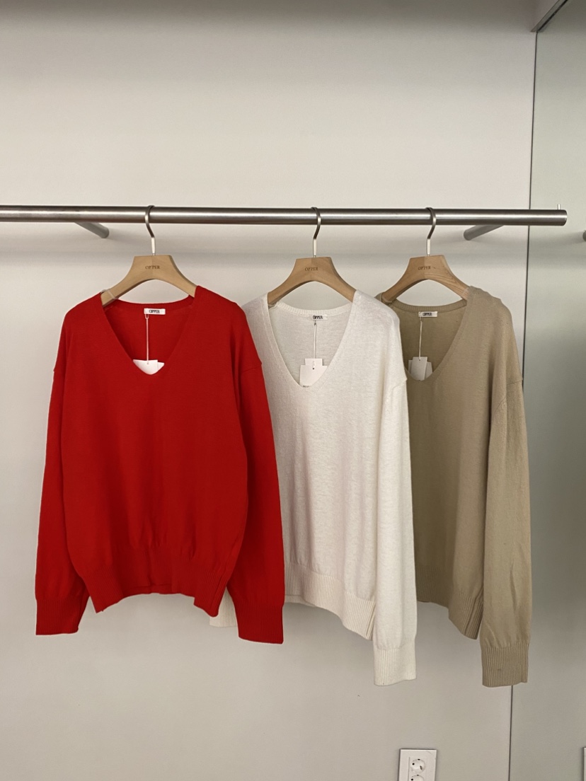 OP PER東大門直郵女士新款人氣時尚26春夏休閑推薦針織衫OPPER-simplebeige針織衫