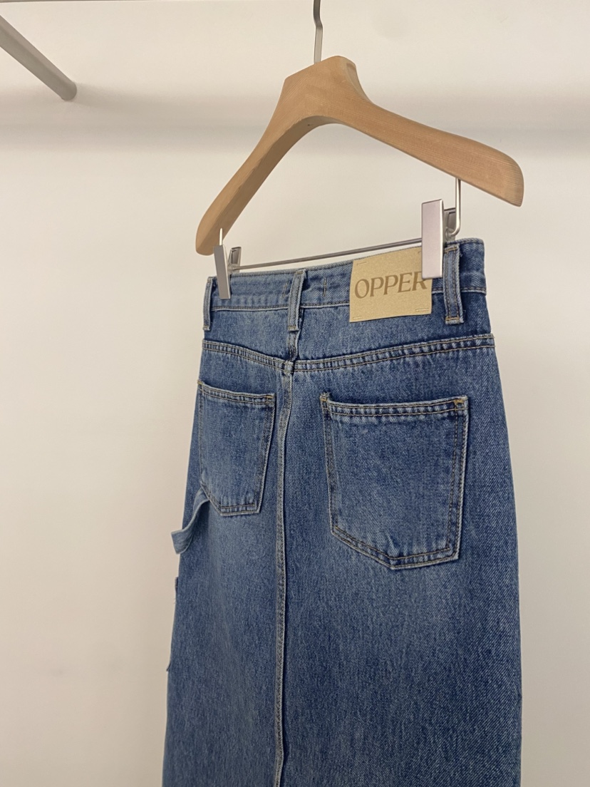 OP PER東大門直郵女裝新款真品熱賣人氣職業休閑長裙口袋OPPER-simplebeige長裙