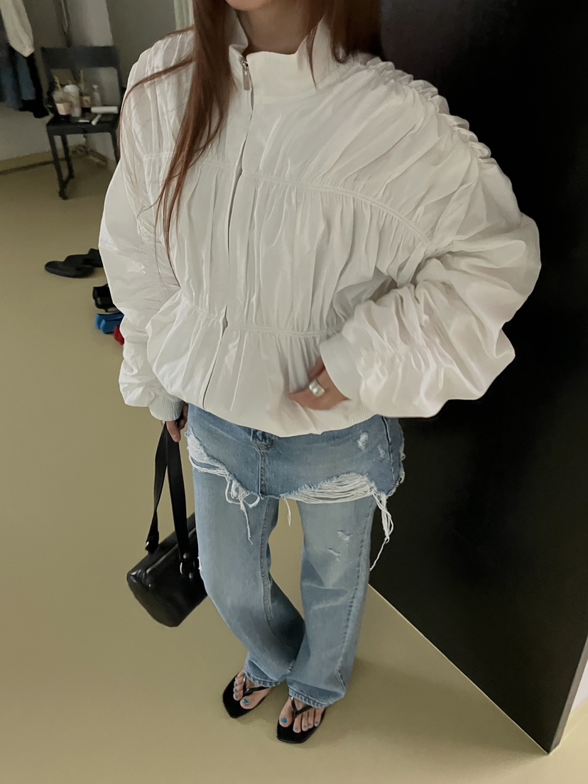 MADE-P韓國直郵女士新品26春夏人氣真品時尚休閑夾克褶皺MADE-P夾克