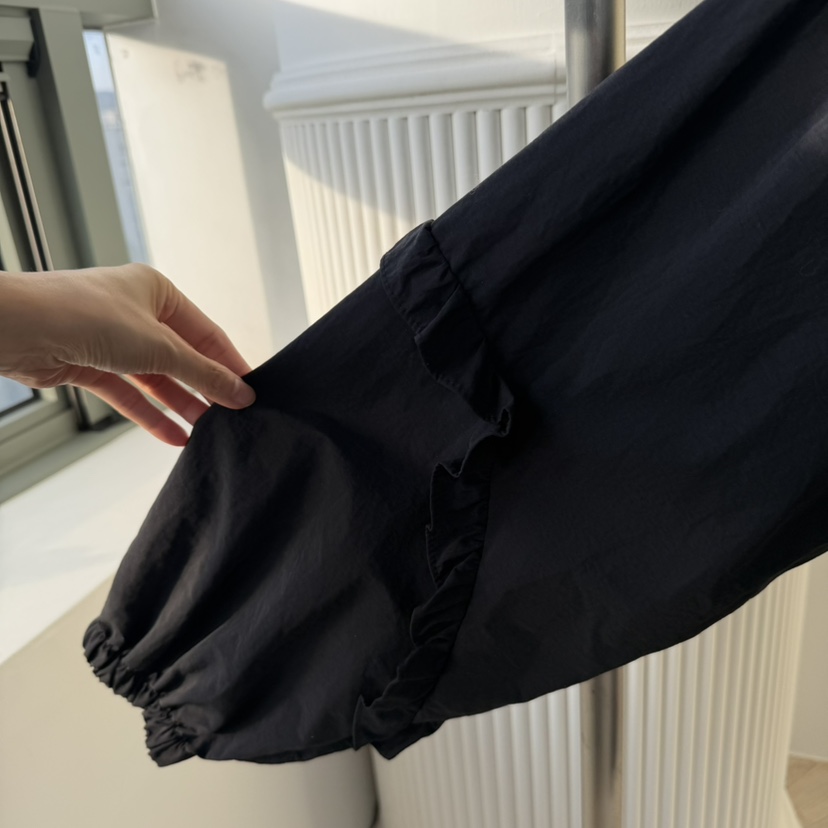 PALETTE-Q東大門直郵女裝新品推薦真品職業長款風衣荷葉邊PALETTE-Q長款風衣