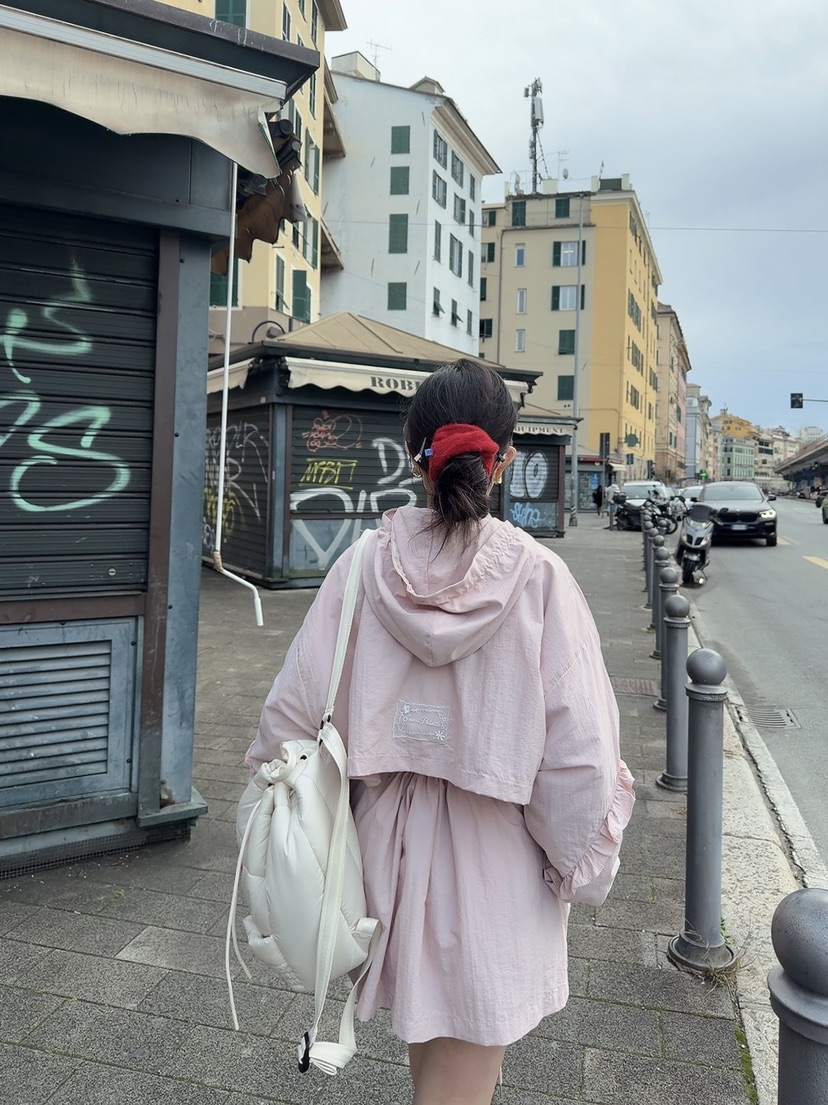 PALETTE-Q東大門直郵女裝新品推薦真品職業長款風衣荷葉邊PALETTE-Q長款風衣