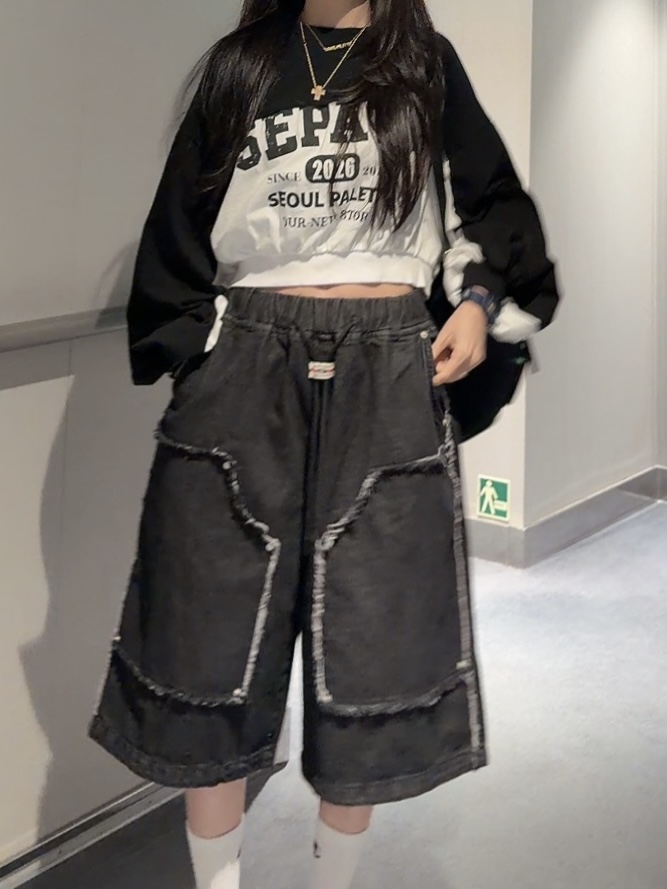 PALETTE-Q東大門實拍女士新品推薦休閑熱賣職業短褲流蘇PALETTE-Q短褲