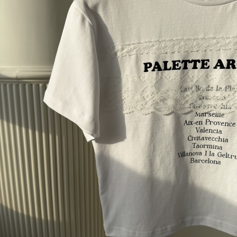 PALETTE-Q東大門實拍女士新品推薦熱賣職業26春夏T恤蕾絲PALETTE-QT恤