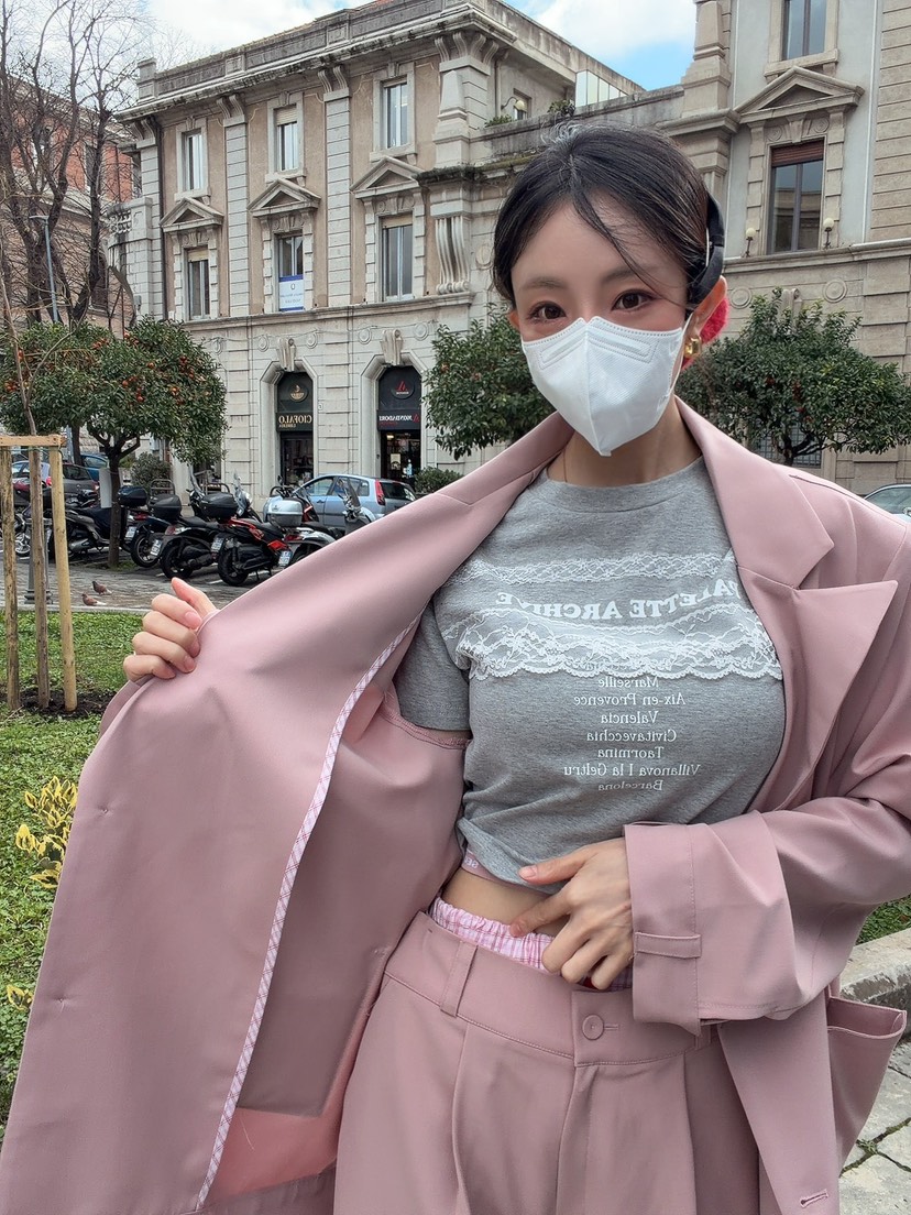 PALETTE-Q東大門實拍女士新品推薦熱賣職業26春夏T恤蕾絲PALETTE-QT恤