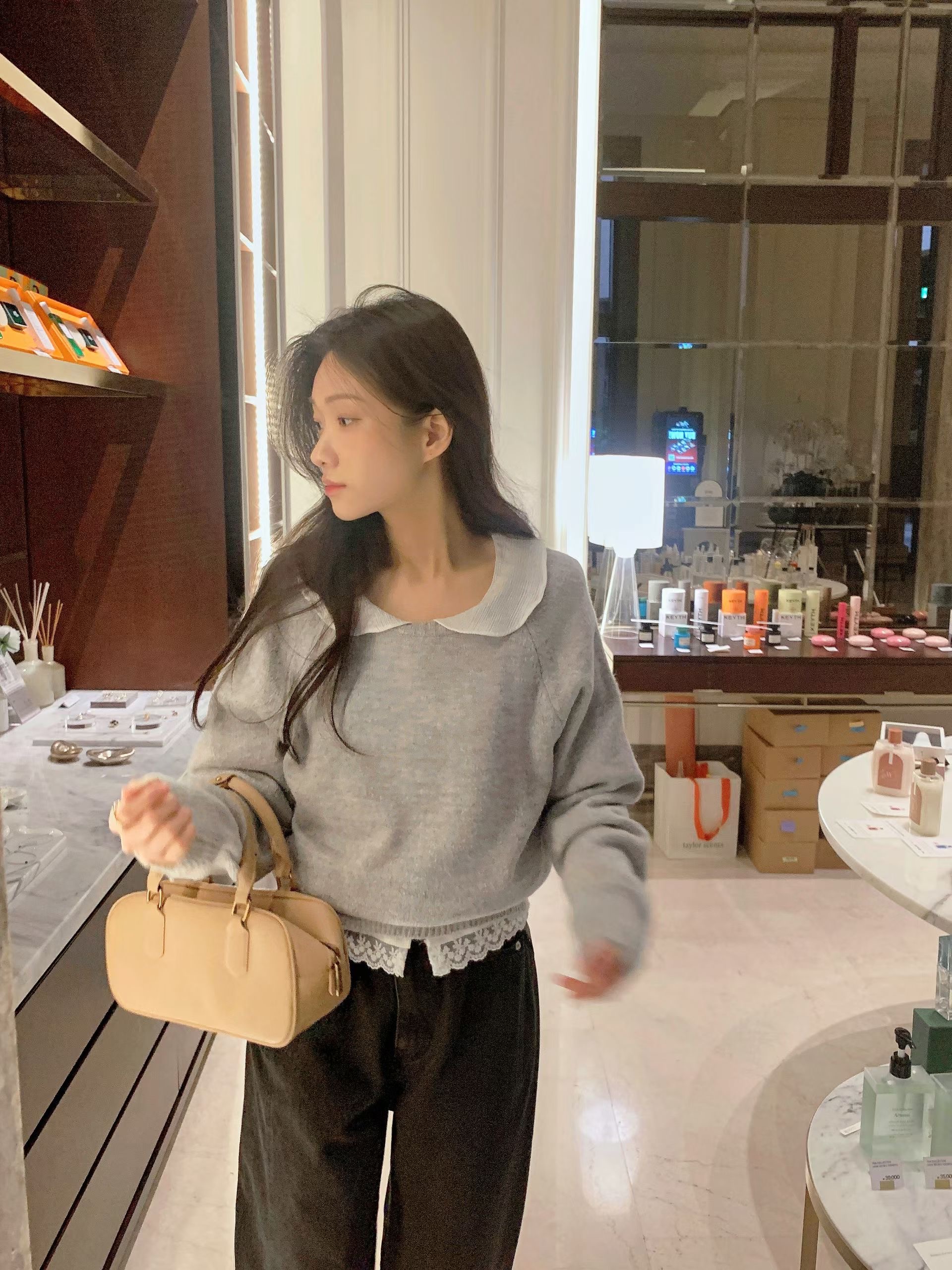 HING9東大門代購女士新品真品休閑26春夏人氣針織衫不含內搭HING9針織衫圖色2