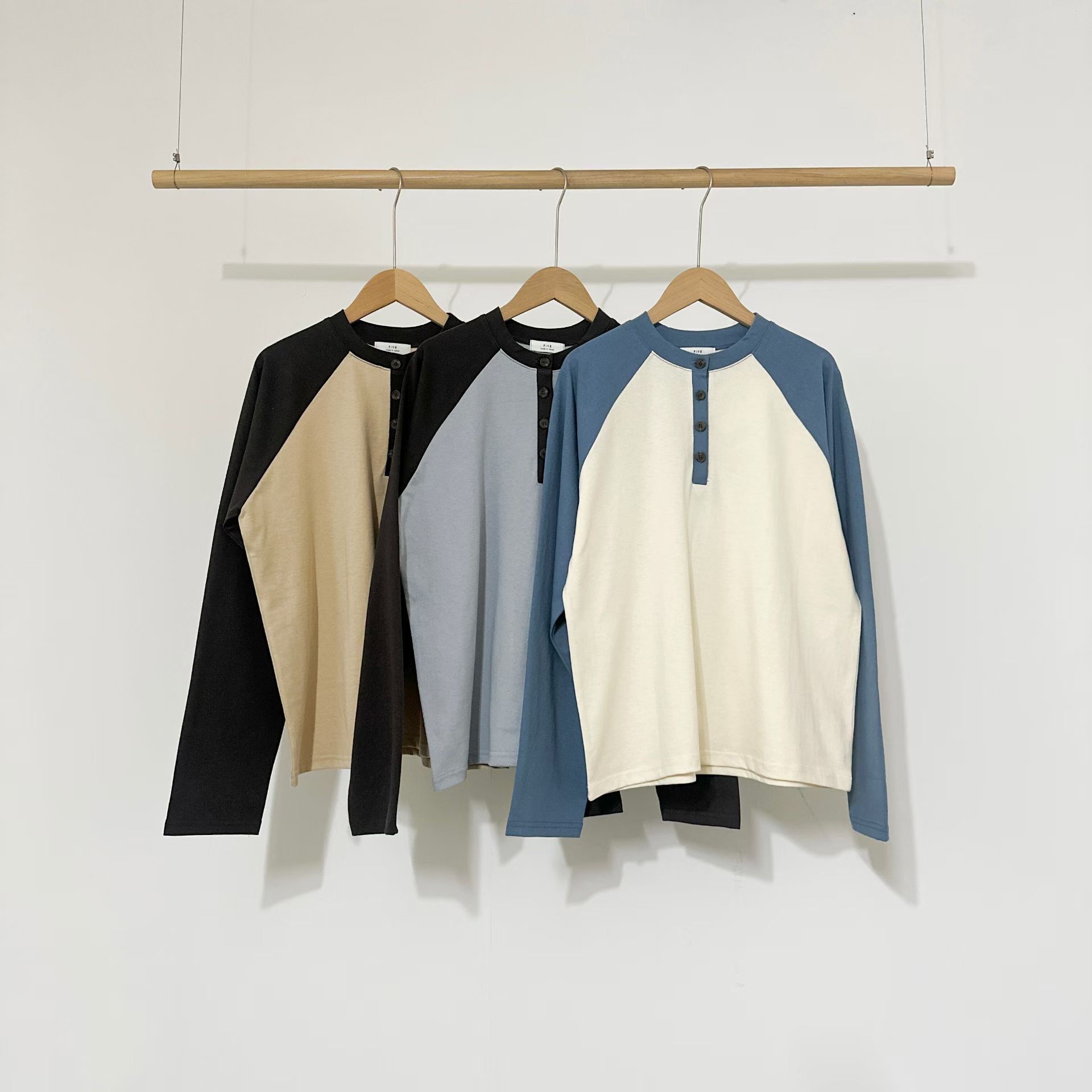 FIVE東大門實拍女裝新品真品熱賣時尚人氣職業26春夏長袖T恤FIVE長袖T恤圖色1左一色