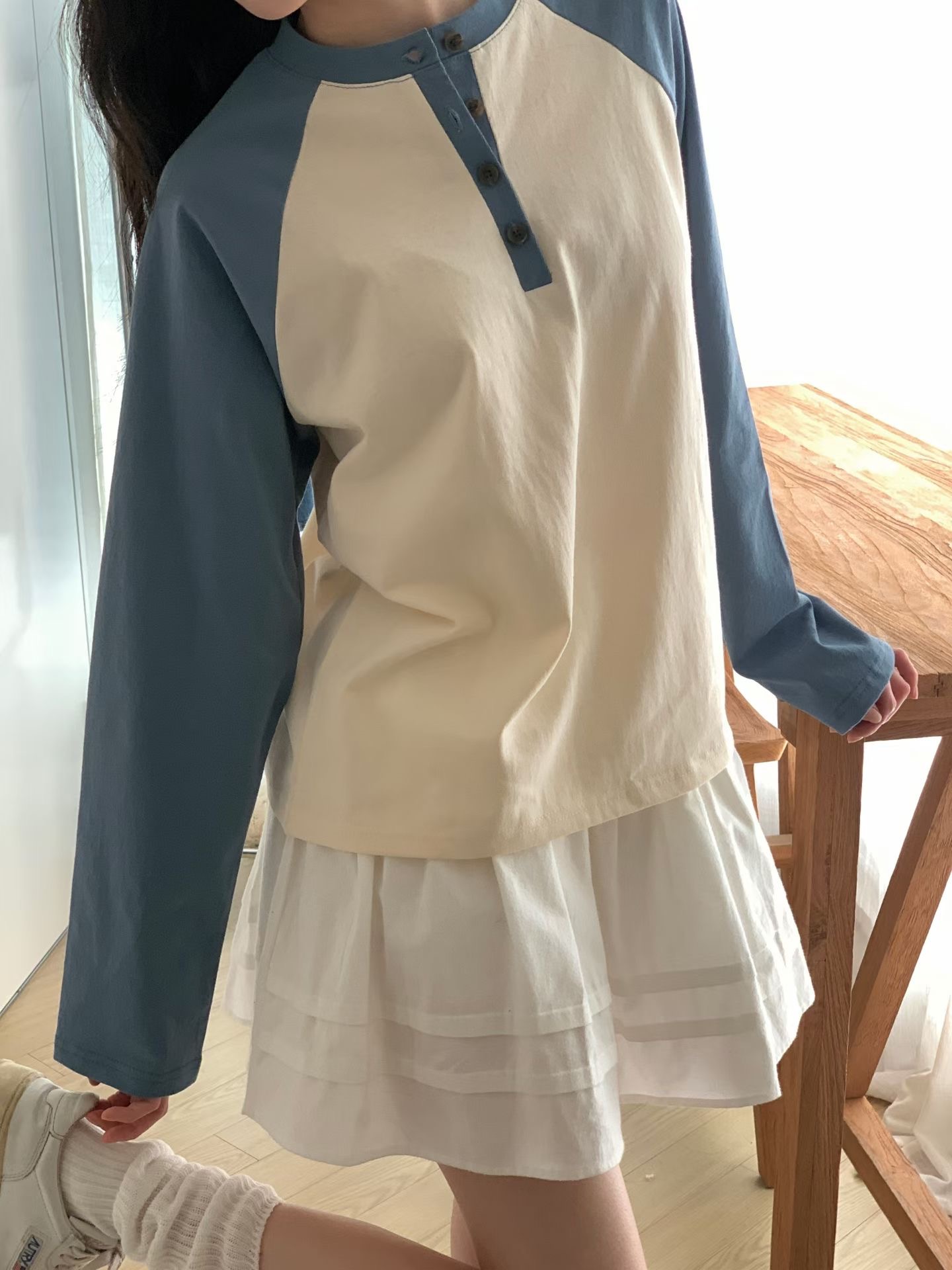 FIVE東大門實拍女裝新品真品熱賣時尚人氣職業26春夏長袖T恤FIVE長袖T恤圖色3