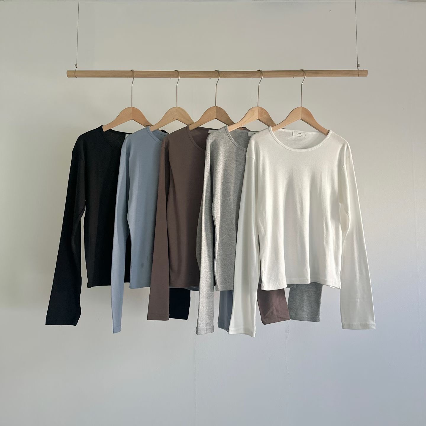 FIVE韓國代購女裝新品26春夏時尚職業休閑熱賣長袖T恤可拆卸FIVE長袖T恤圖色2左二色