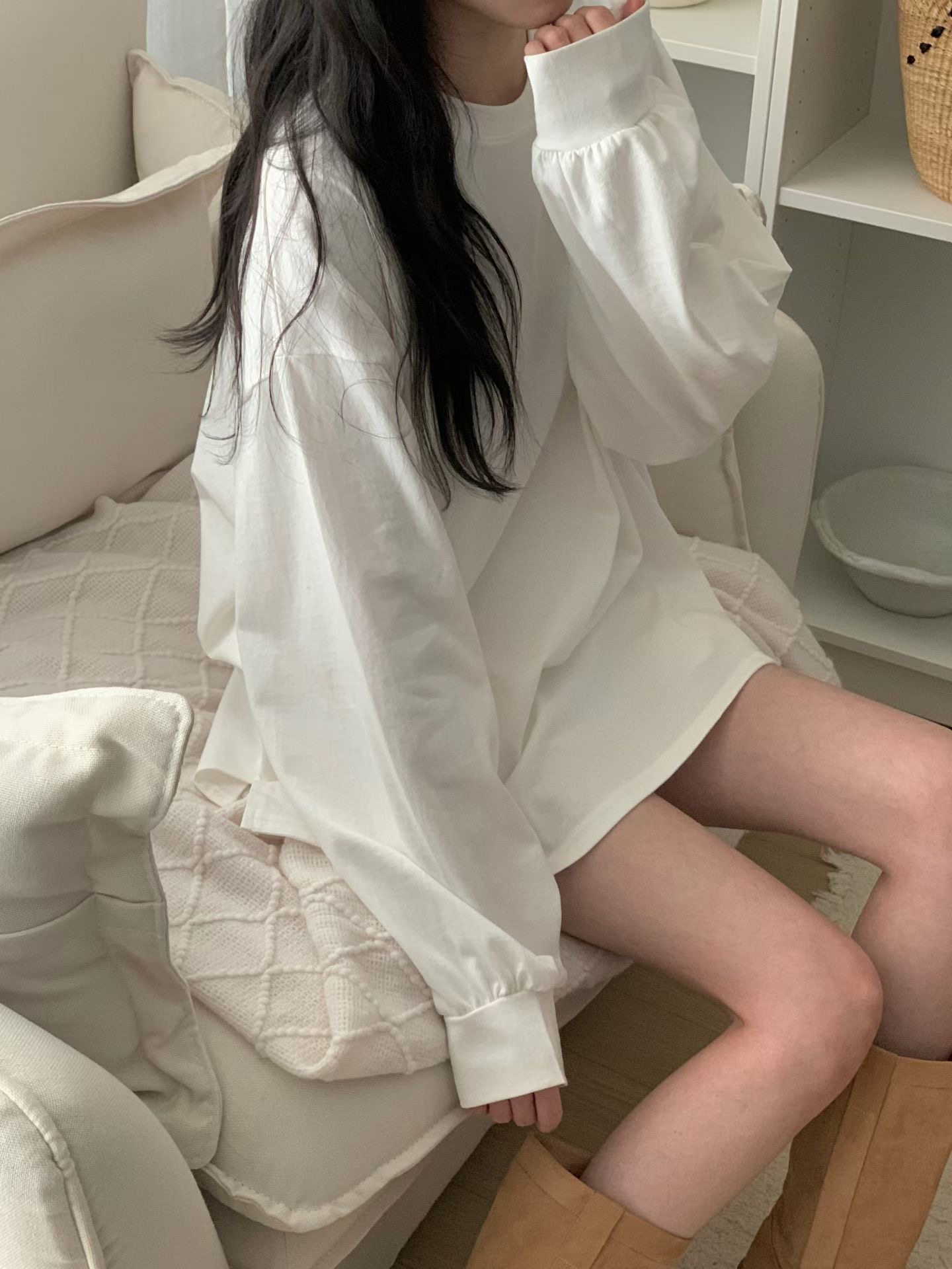 FIVE韓國直郵女士新款職業休閑26春夏推薦時尚真品長袖T恤FIVE長袖T恤