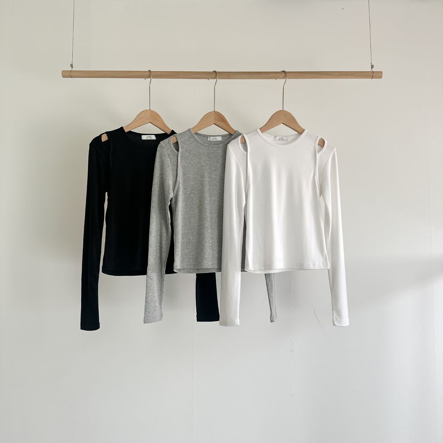 FIVE韓國直郵女士新品人氣時尚熱賣休閑推薦26春夏長袖T恤FIVE長袖T恤圖色1左一色