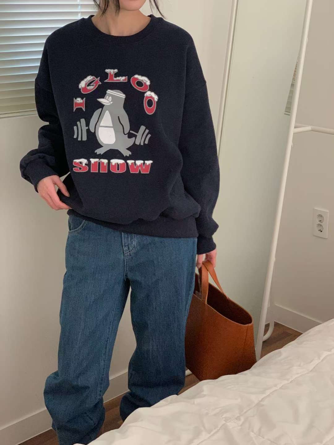 FIVE東大門實拍女士新品人氣26春夏職業休閑真品衛衣羊皮FIVE衛衣