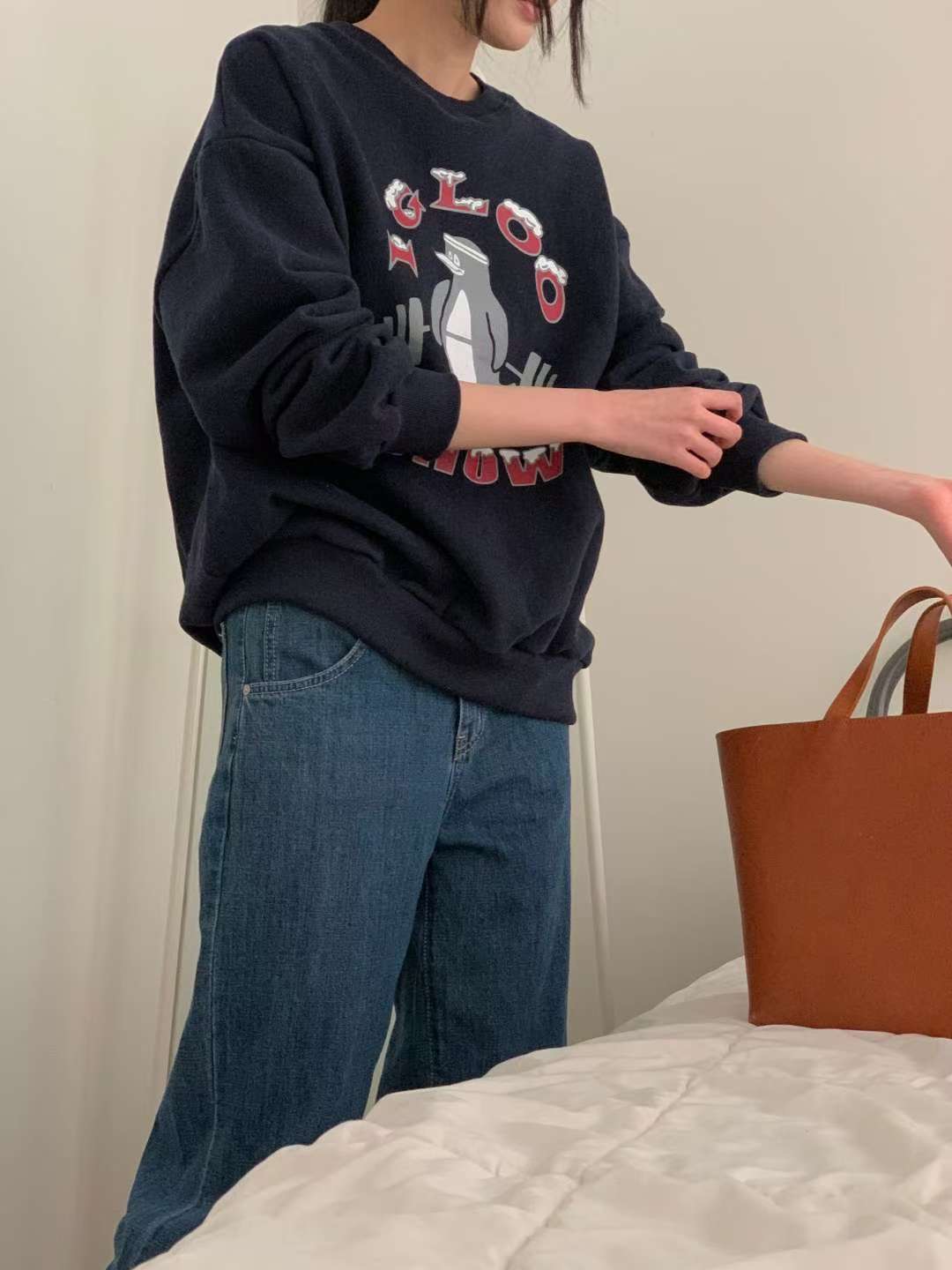 FIVE東大門實拍女士新品人氣26春夏職業休閑真品衛衣羊皮FIVE衛衣