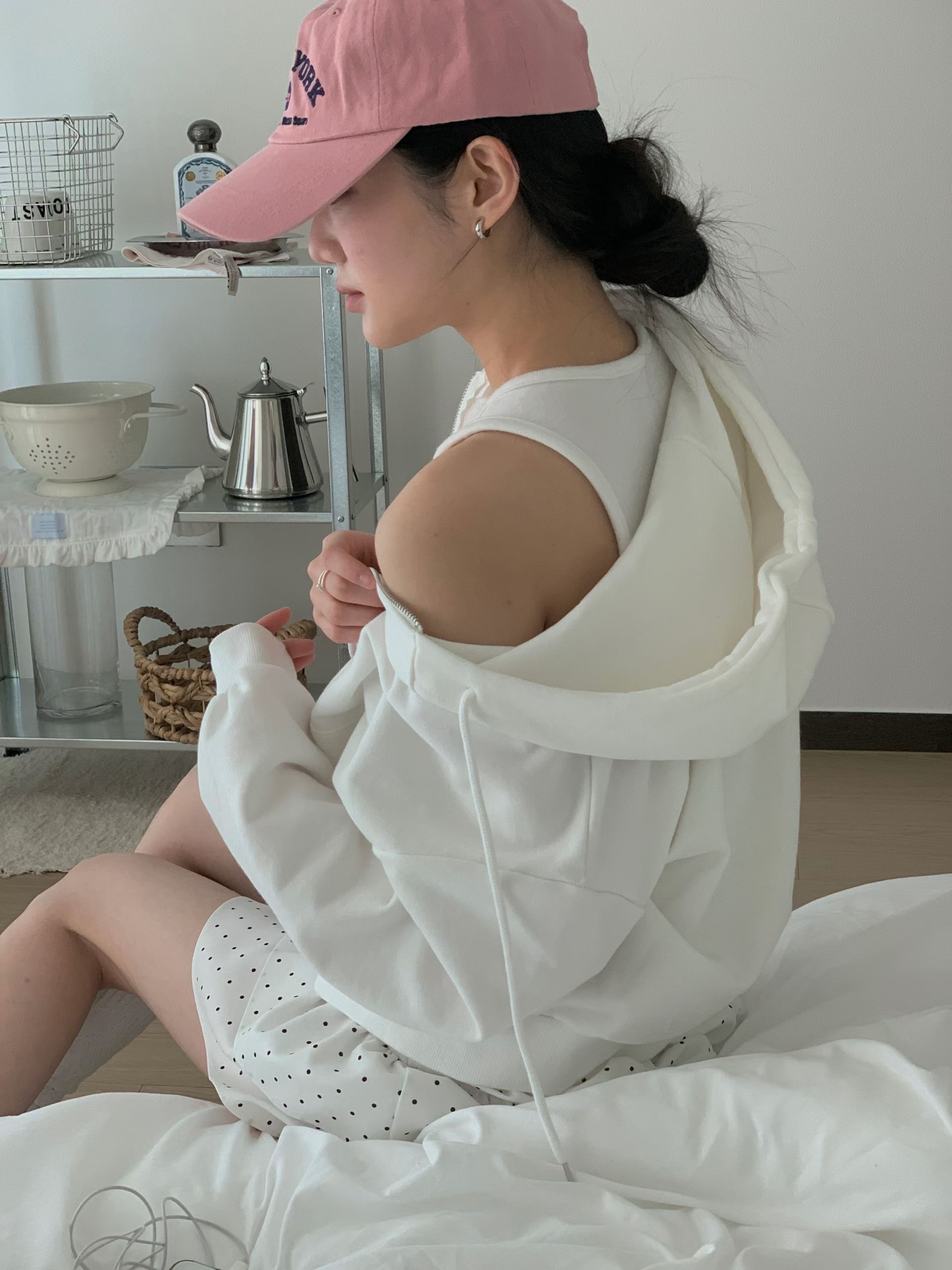 FIVE韓國直郵女士新品人氣真品職業熱賣休閑夾克連帽拉鏈衫FIVE夾克