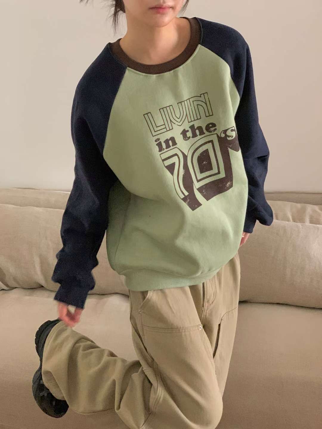 FIVE韓國直郵女裝新款人氣時尚26春夏熱賣推薦衛衣抓絨羅紋FIVE衛衣