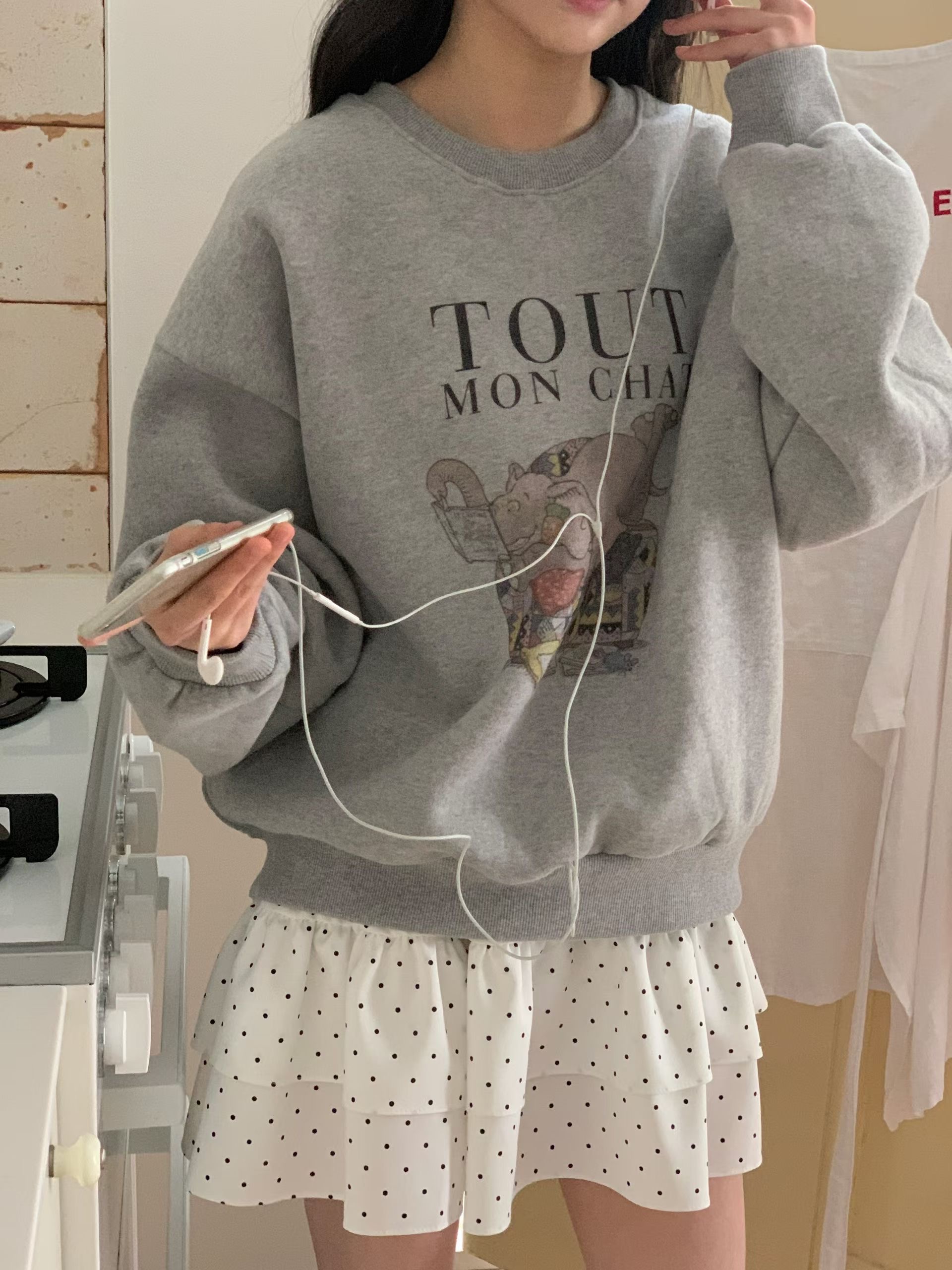 FIVE韓國直郵女士新款時尚熱賣26春夏休閑職業真品推薦衛衣FIVE衛衣