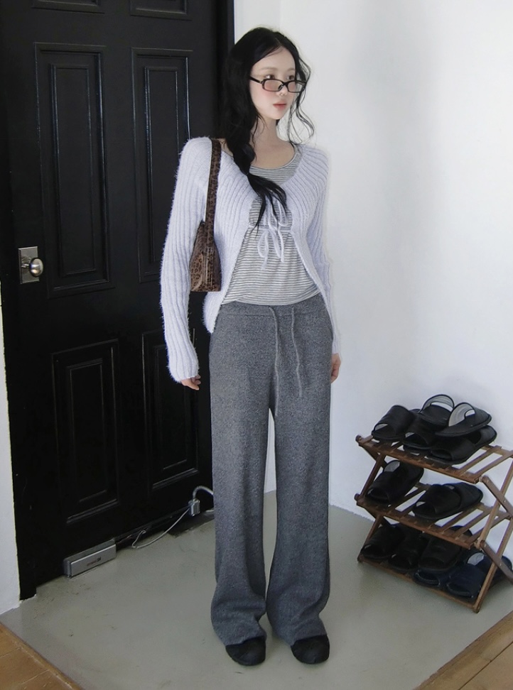 BLACK NOTE韓國直郵女裝新款26春夏熱賣人氣針織衫露肩開衫BLACK NOTE針織衫圖色2