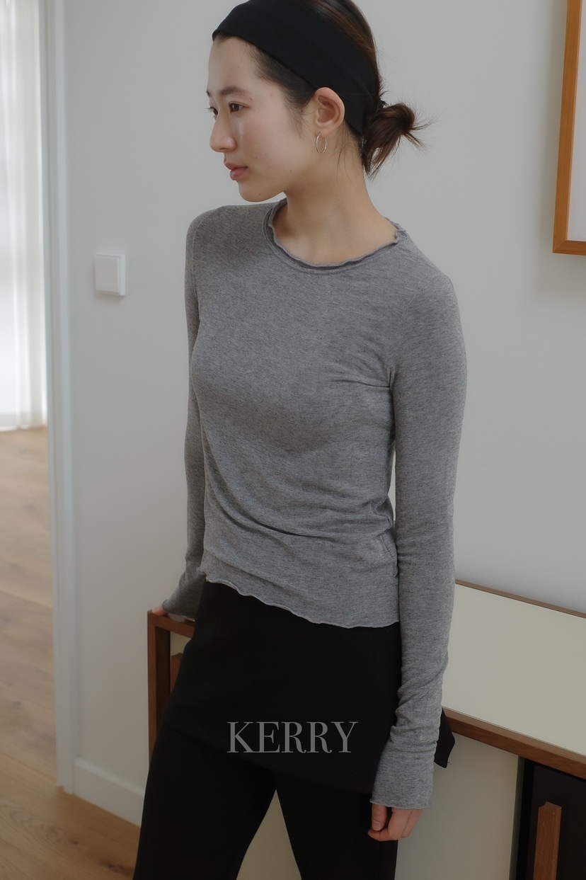 KERRY東大門實拍女裝新品推薦熱賣時尚26春夏真品長袖T恤KERRY長袖T恤