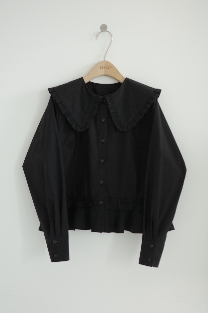 KERRY東大門代購女裝新款熱賣26春夏真品襯衫蕾絲衫荷葉邊KERRY襯衫/蕾絲衫圖色2