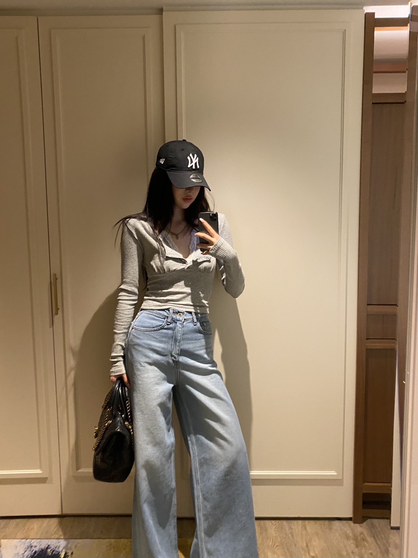 FOUREIGHT東大門實拍女士新品26春夏長袖T恤假兩件蕾絲雙層FOUR EIGHT長袖T恤