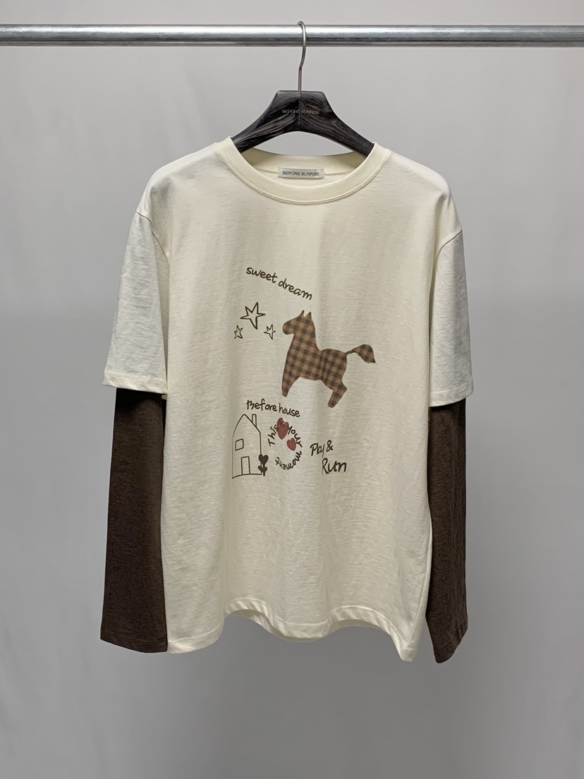 BEFORE SUNRISE東大門直郵女士新品推薦熱賣人氣長袖T恤BEFORE SUNRISE長袖T恤圖色1