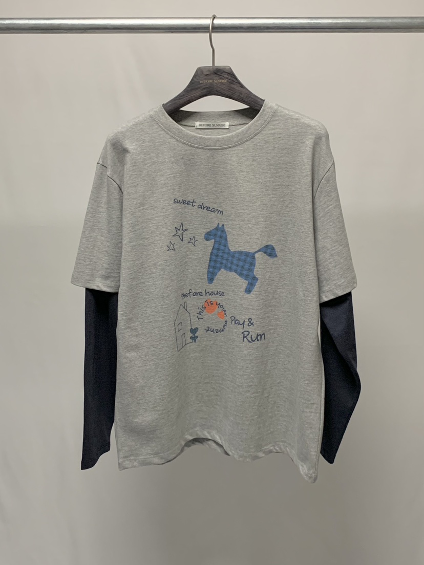 BEFORE SUNRISE東大門直郵女士新品推薦熱賣人氣長袖T恤BEFORE SUNRISE長袖T恤圖色2