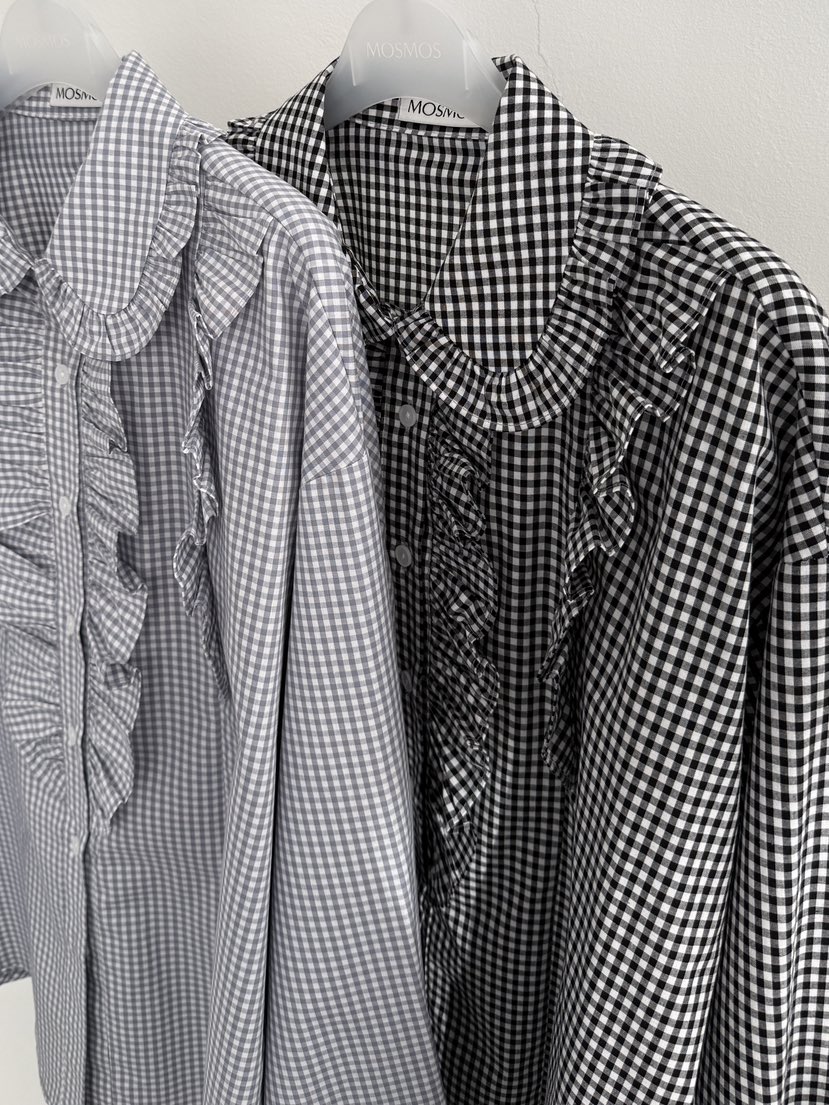 MOSMOS韓國代購女裝新款26春夏真品熱賣職業休閑襯衫蕾絲衫MOSMOS襯衫/蕾絲衫