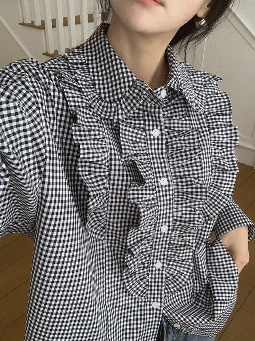 MOSMOS韓國代購女裝新款26春夏真品熱賣職業休閑襯衫蕾絲衫MOSMOS襯衫/蕾絲衫