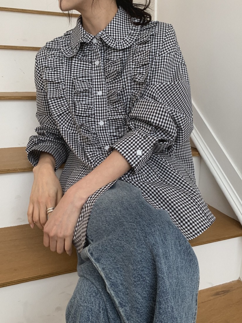 MOSMOS韓國代購女裝新款26春夏真品熱賣職業休閑襯衫蕾絲衫MOSMOS襯衫/蕾絲衫