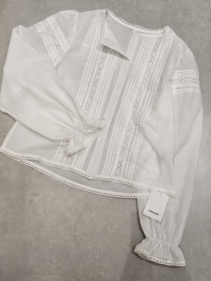 LIKEVAM韓國代購女裝新品熱賣時尚職業真品休閑襯衫蕾絲衫LIKEVAM襯衫/蕾絲衫