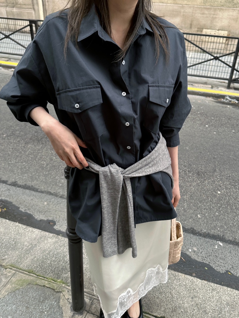 BOWIE韓國直郵女士新款時尚人氣休閑職業襯衫蕾絲衫刺繡寬松BOWIE襯衫/蕾絲衫