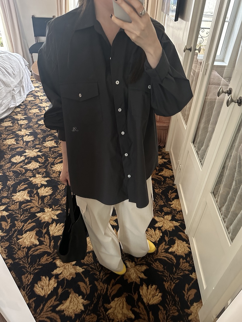 BOWIE韓國直郵女士新款時尚人氣休閑職業襯衫蕾絲衫刺繡寬松BOWIE襯衫/蕾絲衫