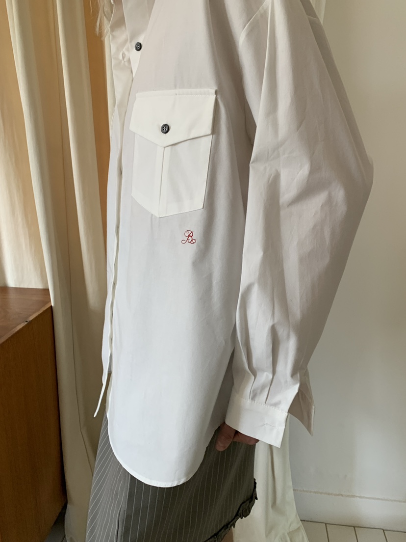 BOWIE韓國直郵女士新款時尚人氣休閑職業襯衫蕾絲衫刺繡寬松BOWIE襯衫/蕾絲衫