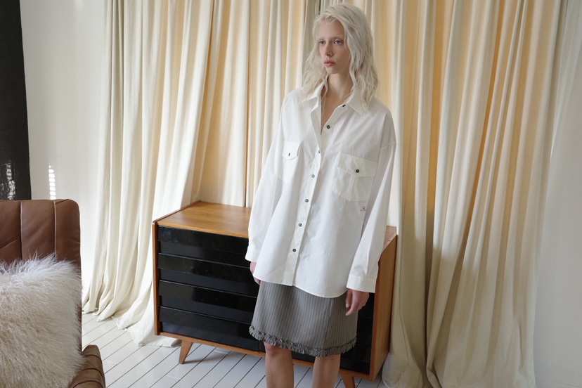 BOWIE韓國直郵女士新款時尚人氣休閑職業襯衫蕾絲衫刺繡寬松BOWIE襯衫/蕾絲衫