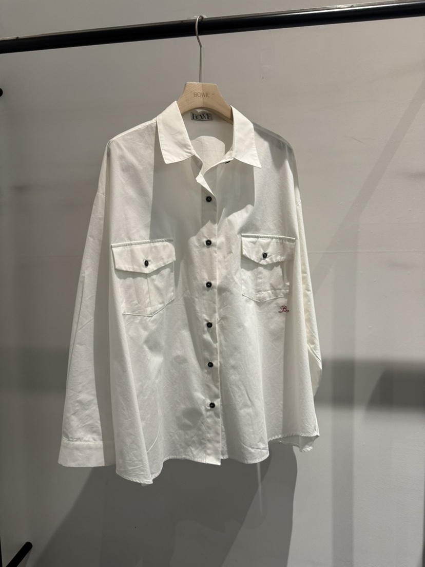 BOWIE韓國直郵女士新款時尚人氣休閑職業襯衫蕾絲衫刺繡寬松BOWIE襯衫/蕾絲衫圖色3