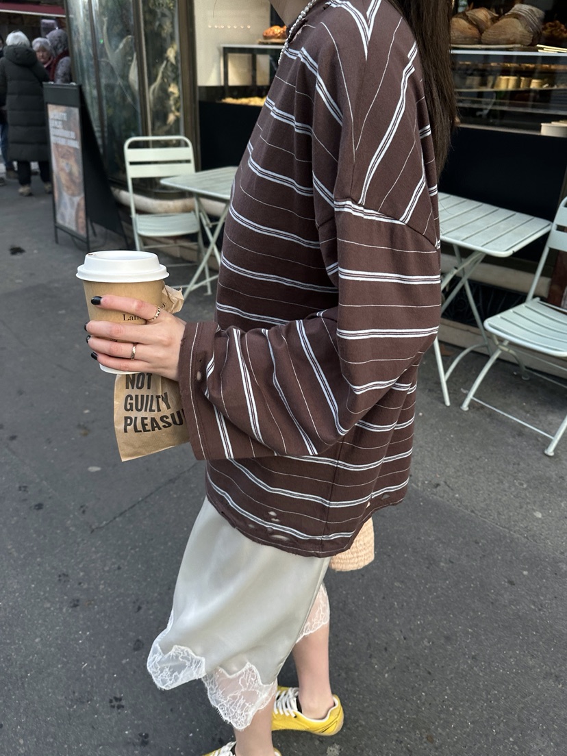 BOWIE韓國直郵女士新品26春夏職業人氣休閑時尚推薦長袖T恤BOWIE長袖T恤