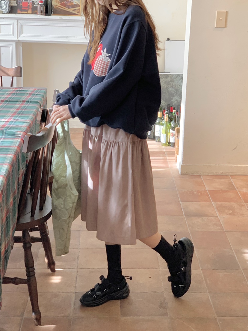 BEFORE SUNRISE東大門實拍女士新款熱賣半身裙中短裙褶皺BEFORE SUNRISE半身裙/中短裙