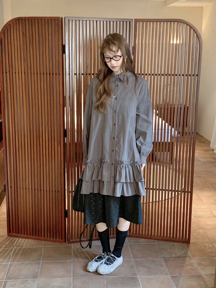 BEFORE SUNRISE東大門實拍女士新款熱賣半身裙中短裙褶皺BEFORE SUNRISE半身裙/中短裙